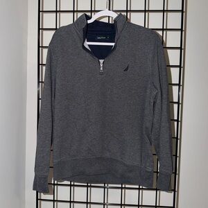 Nautica Men's Charcoal Zip-Up Sweater